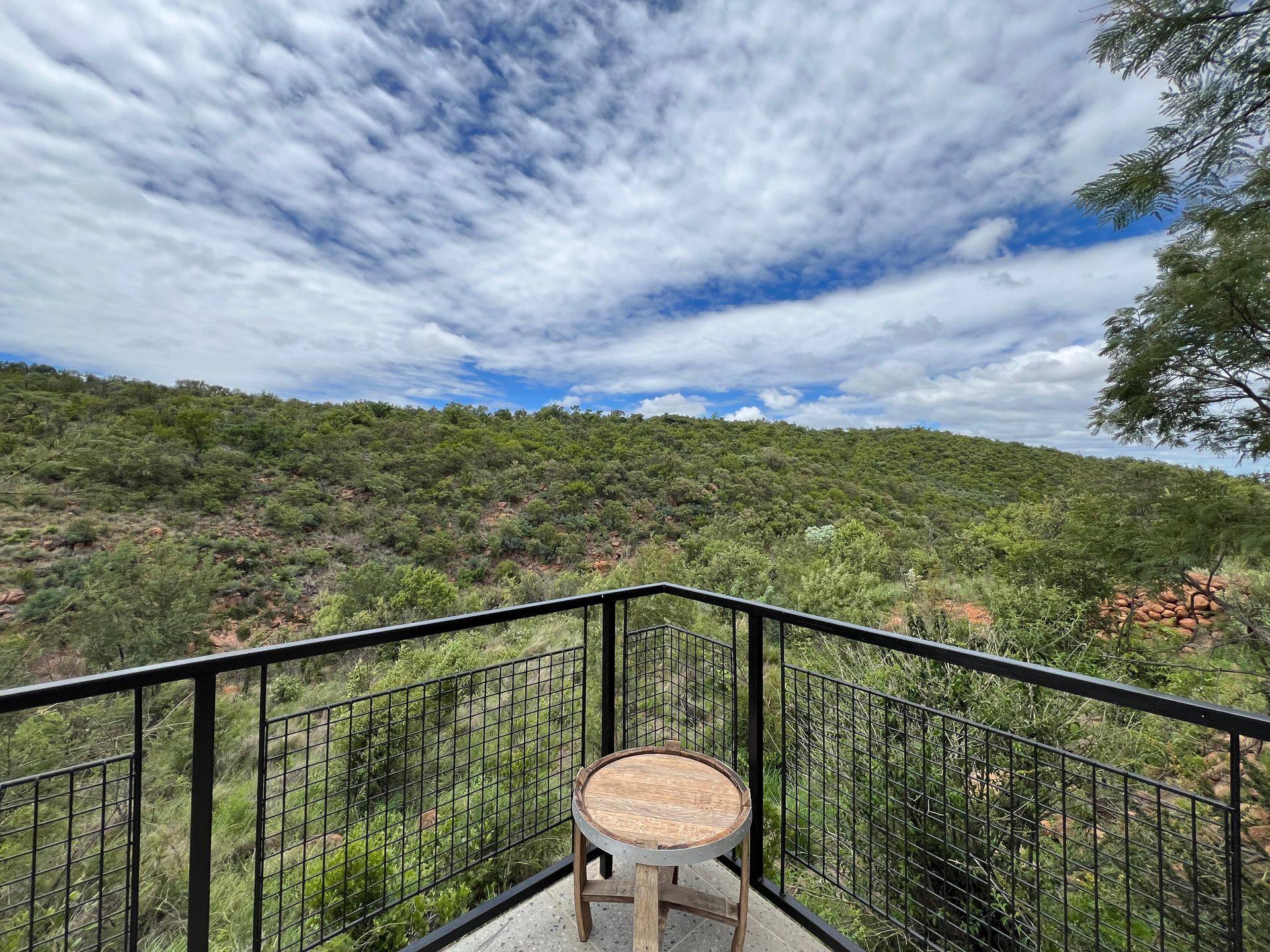 View over the Waterberg river ravine from a JVZ Safaris lodge deck